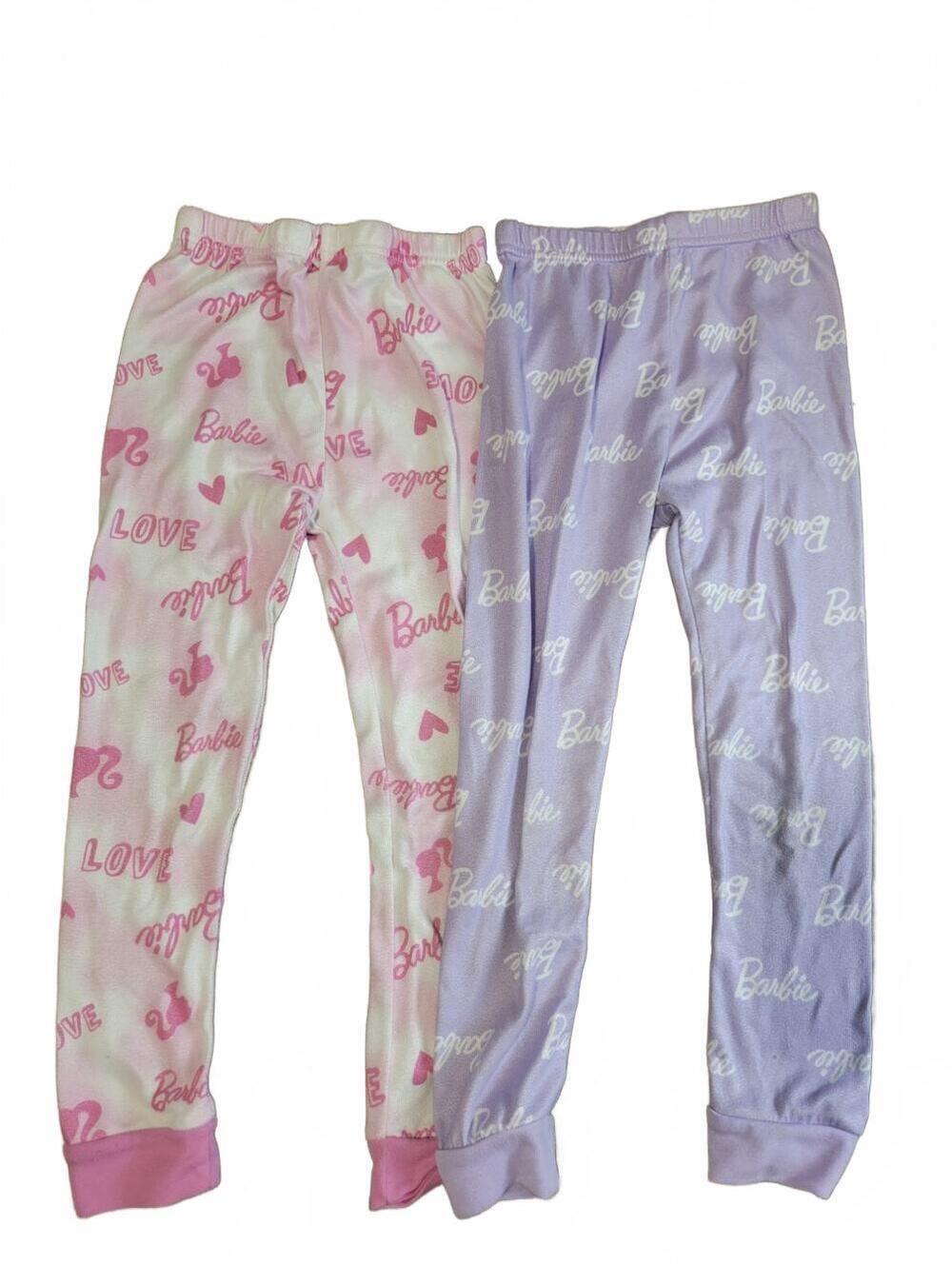 Barbie Girls Pink Purple Light Weight Jogger Pajama Bottoms Girls Size 6